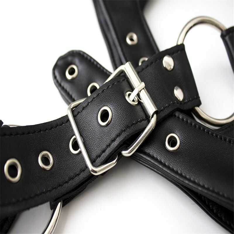 Męska uprząż na klatkę piersiową z obrożą — widok produktu 5