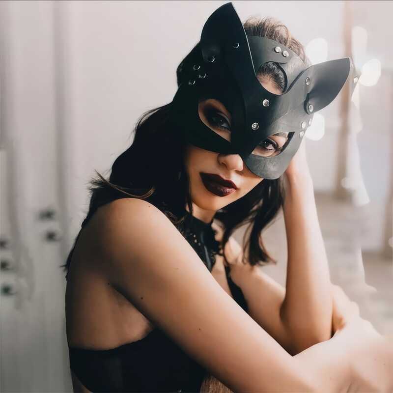 Czarna maska kota BDSM 2.0 — widok produktu 3