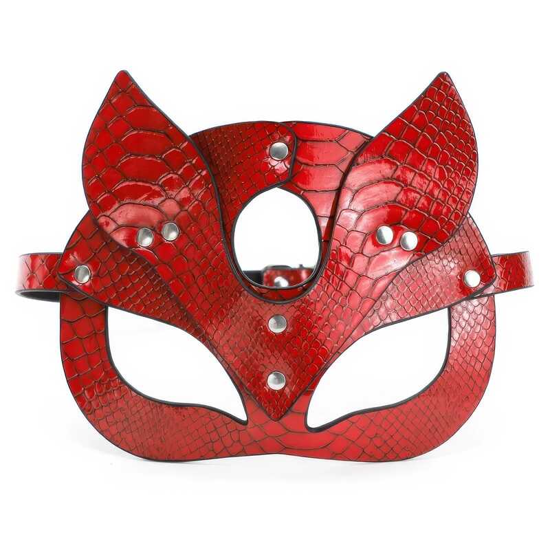 Sexig röd BDSM mask — produktbild