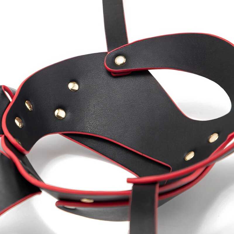Máscara BDSM de conejita de cuero — vista 6 del producto