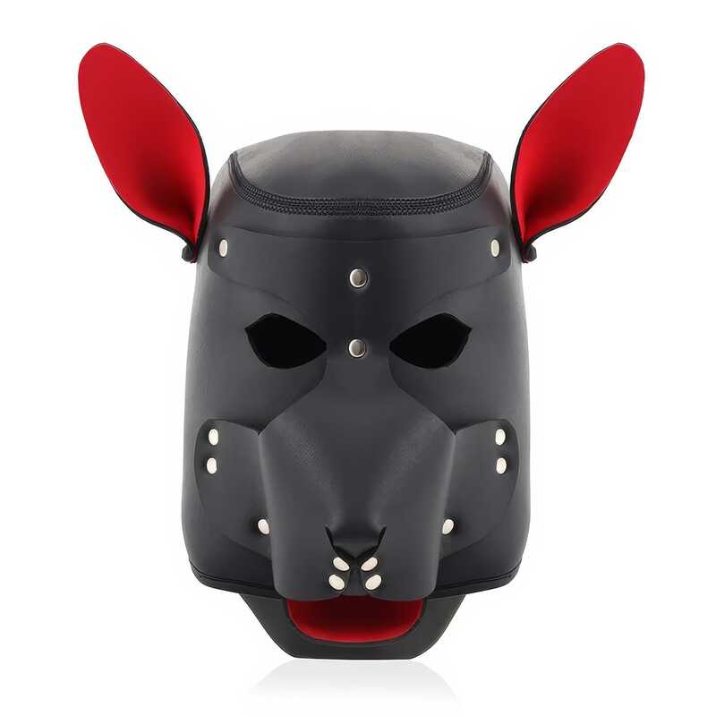 Dog Leather Bondage Hood — product view 3