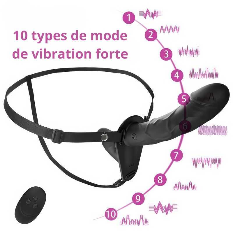 Double-Ended Vibrating Realistic Strap-On Dildo — product view 6