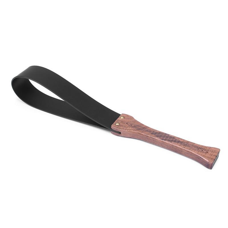 Packa do klapsów BDSM ze skóry i drewna — zdjęcie produktu