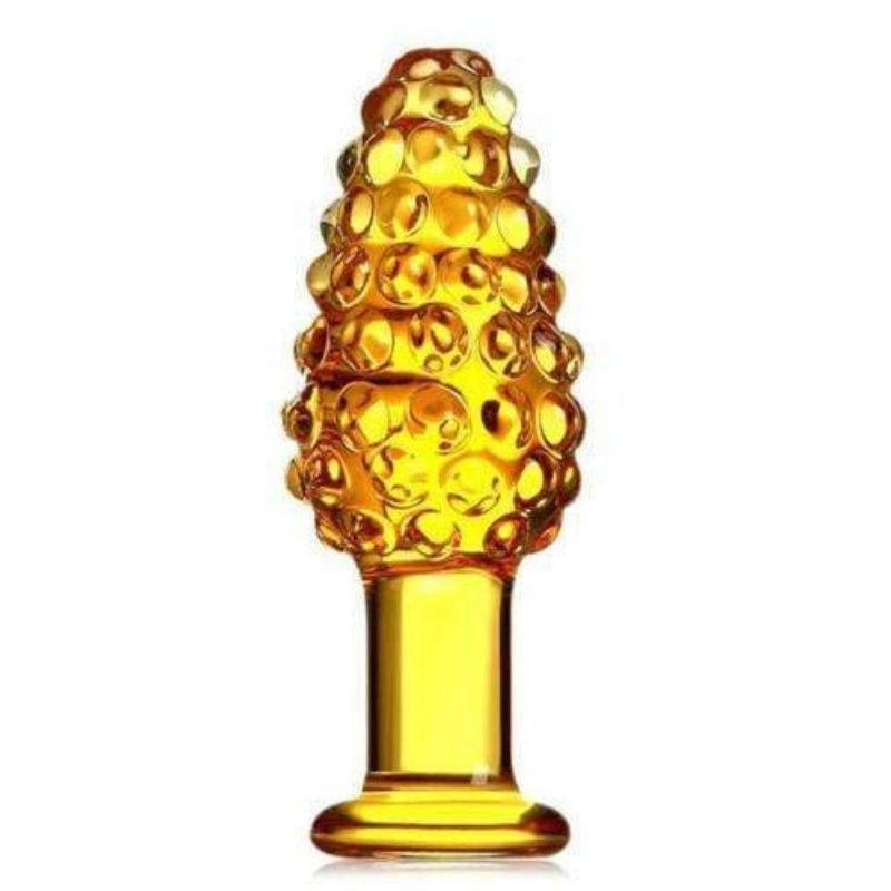 Yellow Glass Butt Plug — product image