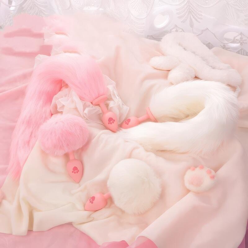 Pink Bunny Tail Butt Plug — product image