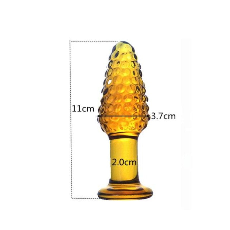 Yellow Glass Butt Plug — product view 3