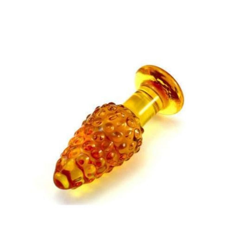 Yellow Glass Butt Plug — product view 2