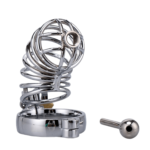 Chastity Cage with Urethral Plug — product view 2