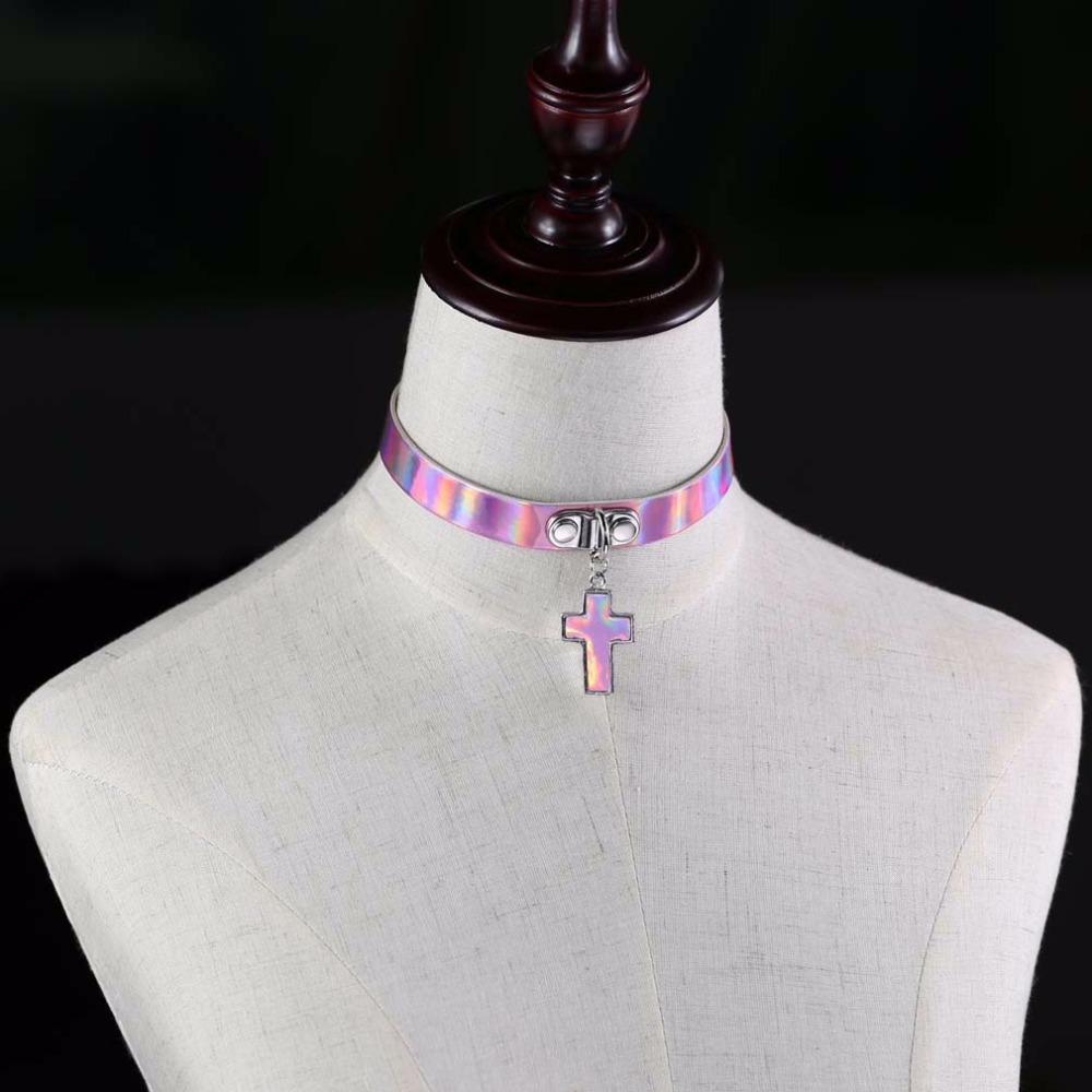 Gothic Cross Holographic Choker — product view 5