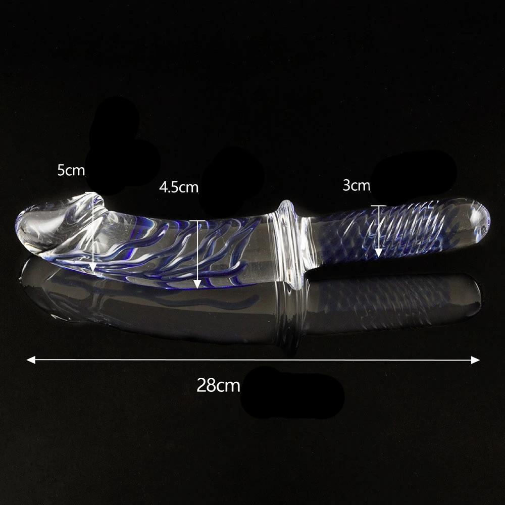 Set de dildo y plug anal de cristal — vista 3 del producto
