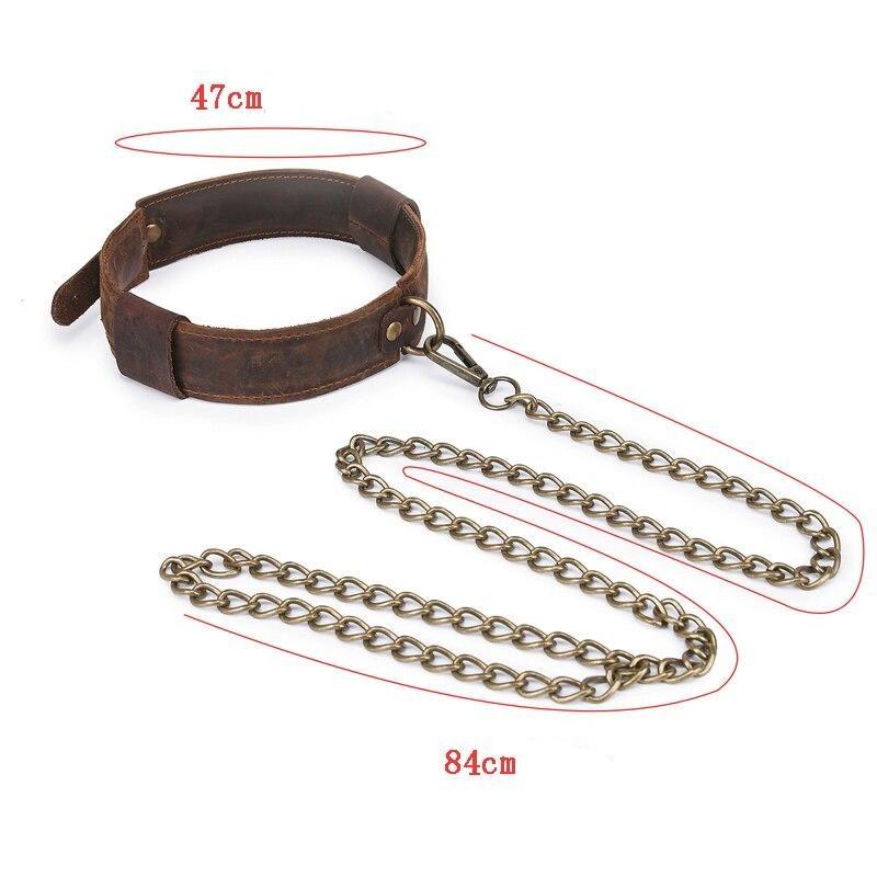 Vintage BDSM Collar & Leash — product view 3