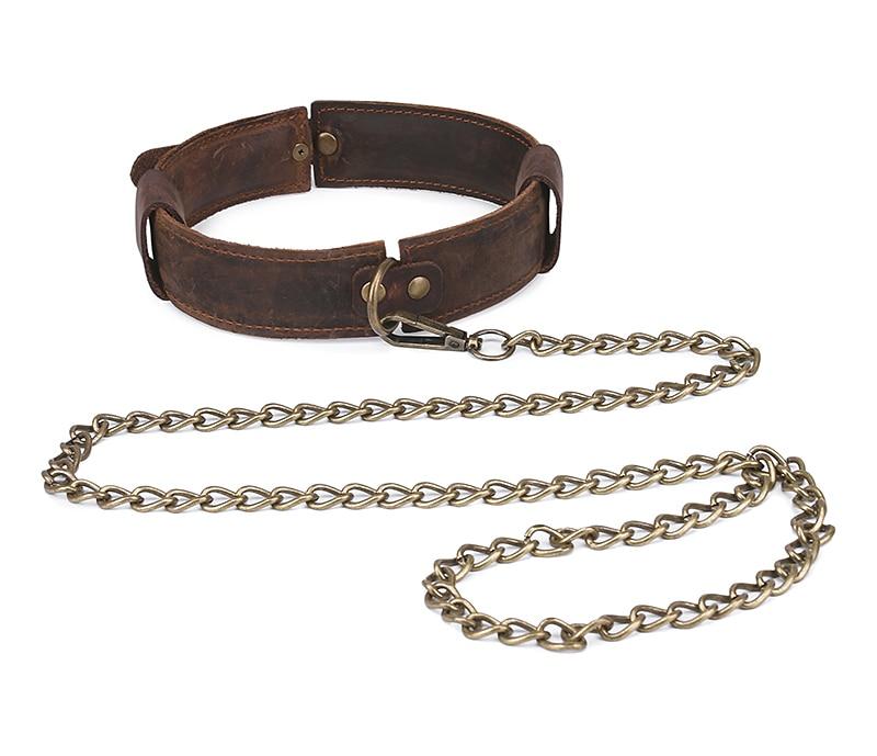 Obroża i smycz BDSM w stylu vintage — widok produktu 2