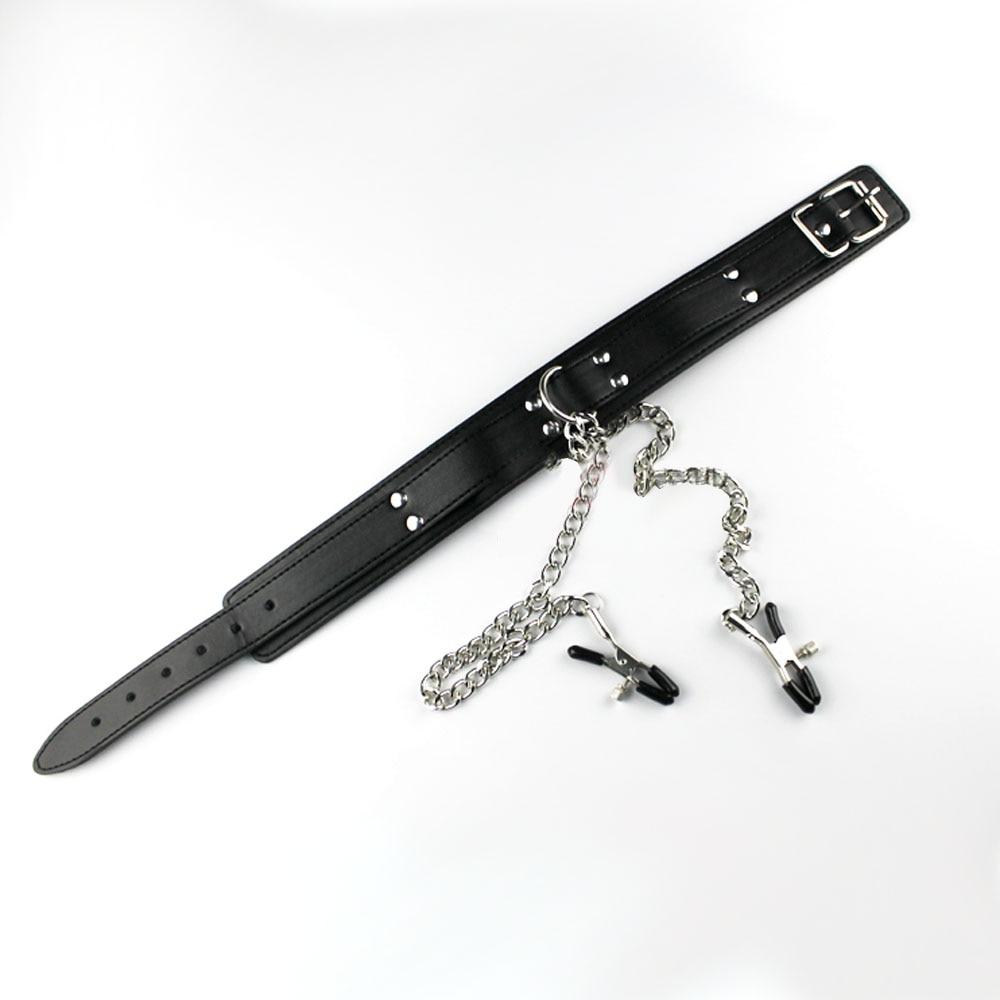 BDSM Collar with Nipple Clamps — product view 3