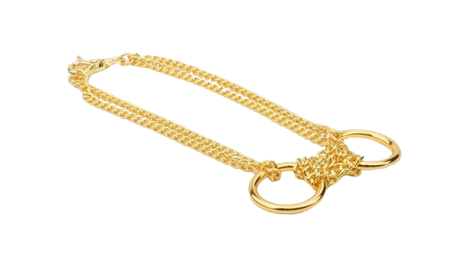 Gold BDSM Collar & Cuff Set — product view 3