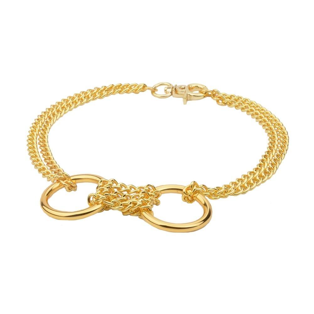 Gold BDSM Collar & Cuff Set — product view 2