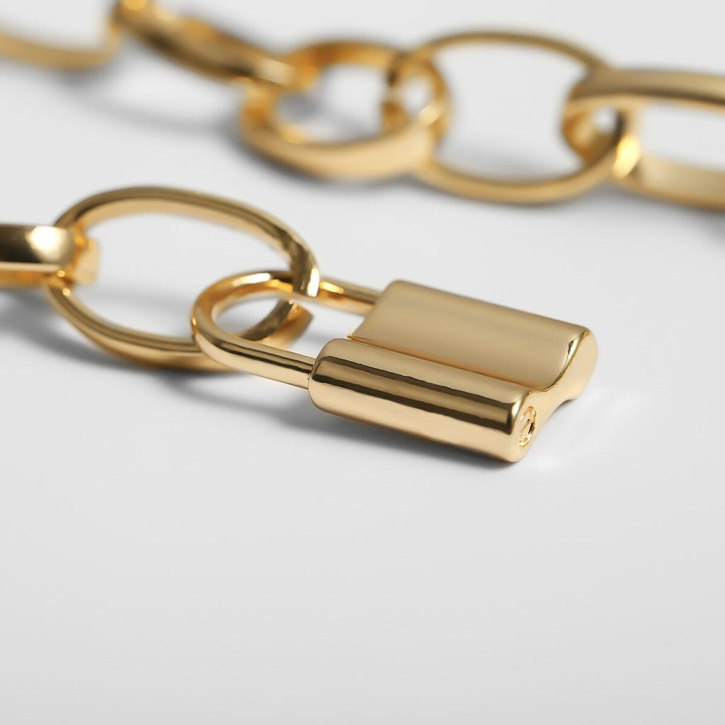 Sølv eller guld Padlock Choker — produktvisning 6