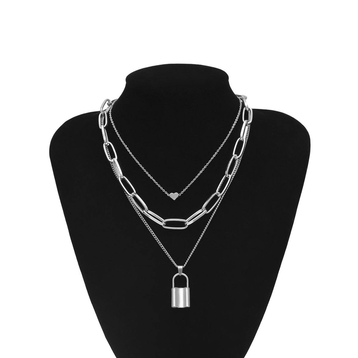 Sølv eller guld Padlock Choker — produktvisning 3