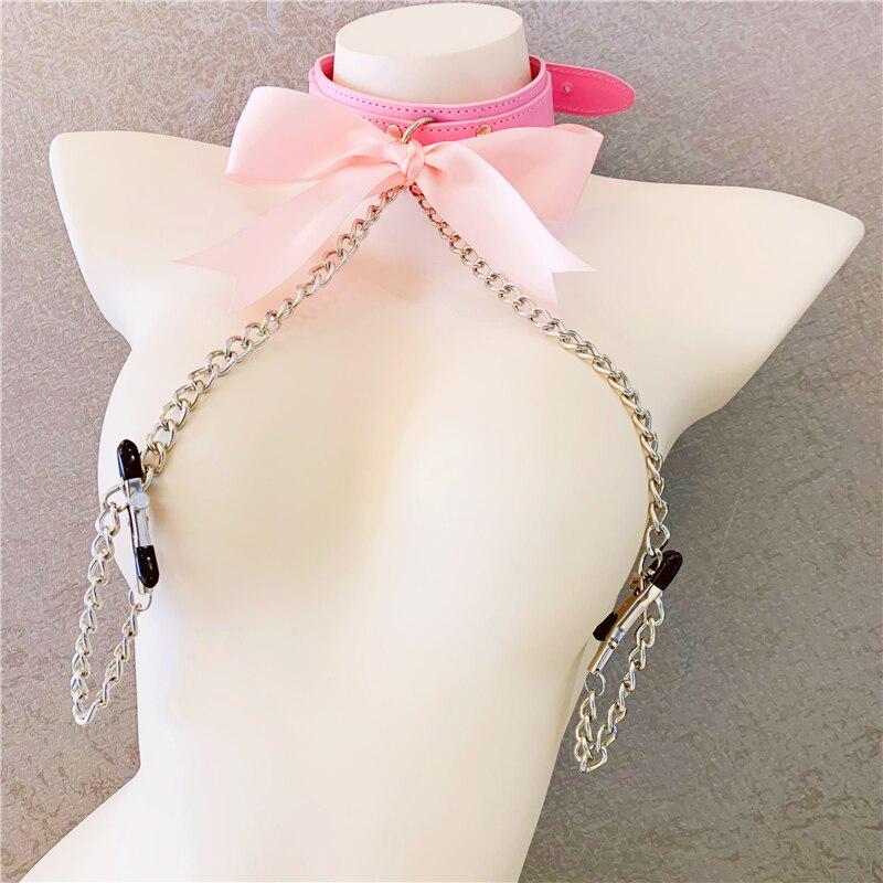 Kawaii Collar with Nipple Clamps — product view 2