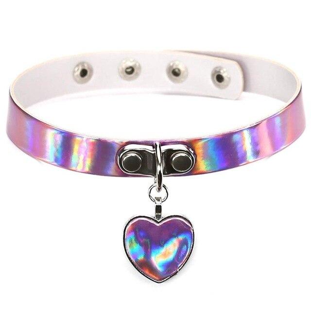 Holographic Choker Heart — product view 2