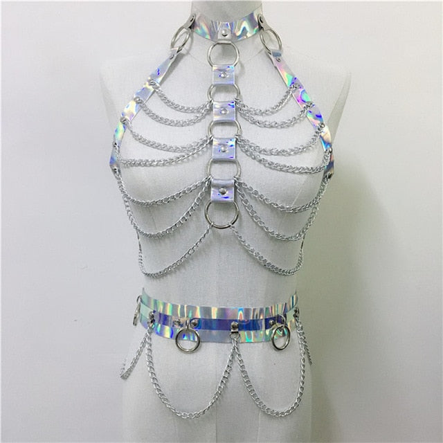 Holographic Women's Body Harness — product view 2