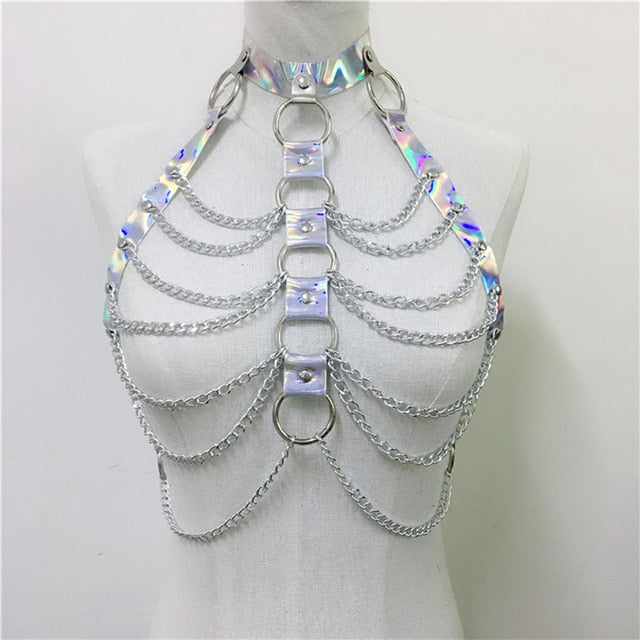 Holographic Women's Body Harness — product view 4