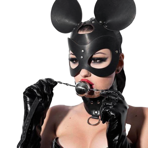 Sexy Leather Bondage Mask — product view 2