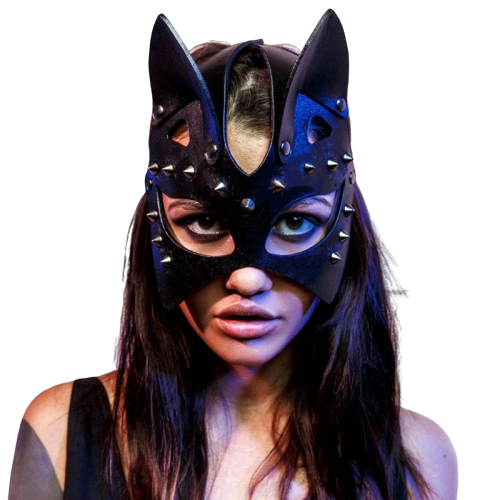 Cat Faux Leather Bondage Mask — product image