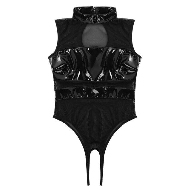 Vinyl Bodysuit Double Bande — product view 4