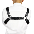 Bröstharness i läder med armband — produktbild