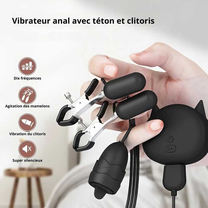 3-in-1 Vibrating Nipple Clamps — product view 5