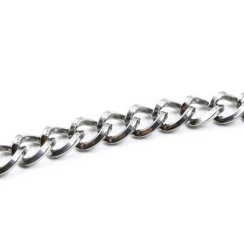 Collier chaîne en fer poli à cadenas cœur — vue du produit 6