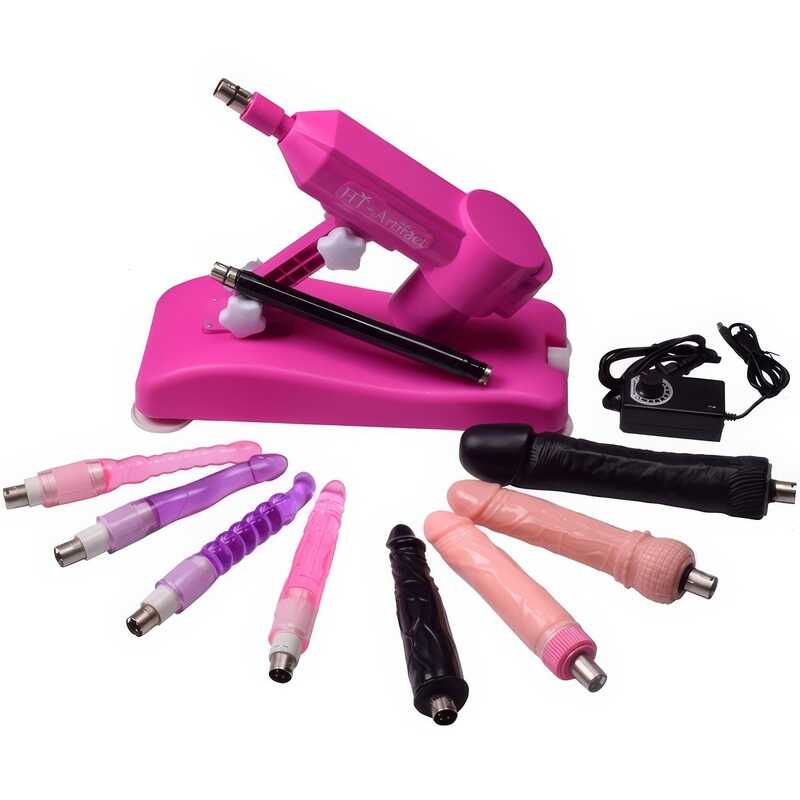 Pink Sex Machine with 8 Dildos — product image