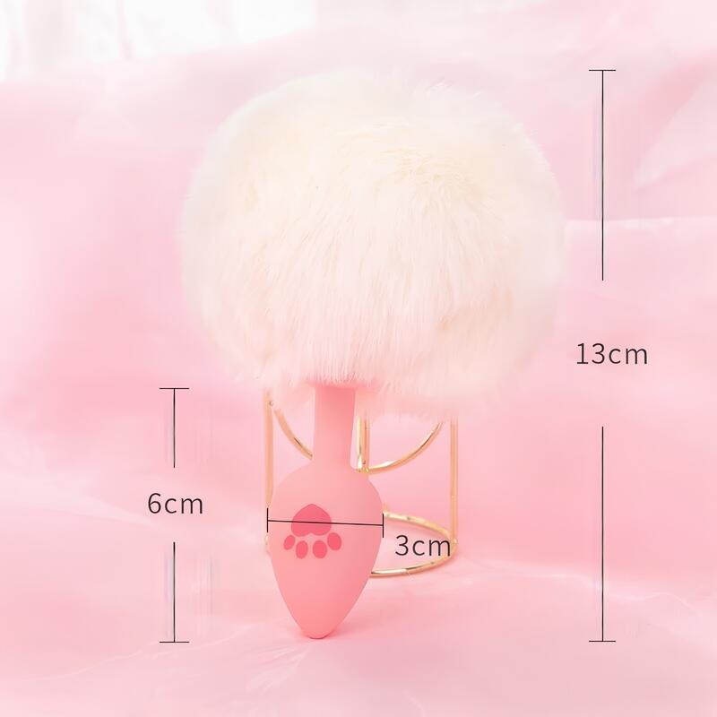 Pink Bunny Tail Butt Plug — product view 4