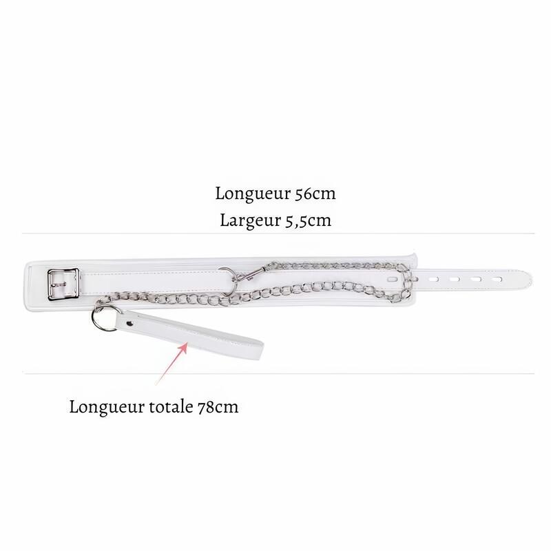 Hvid BDSM Collar - produktvisning 6