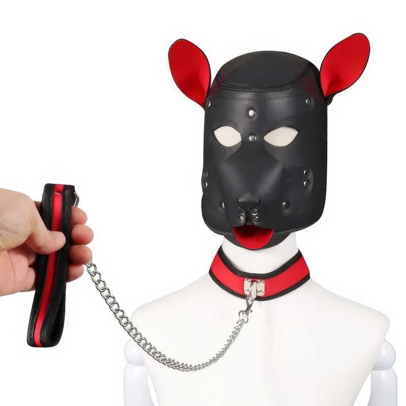 Dog Leather Bondage Hood — product view 2