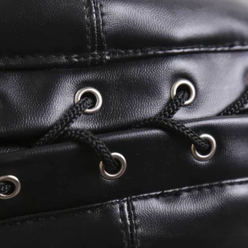 Cagoule Bondage Similicuir Visage Fermé — vue du produit 6