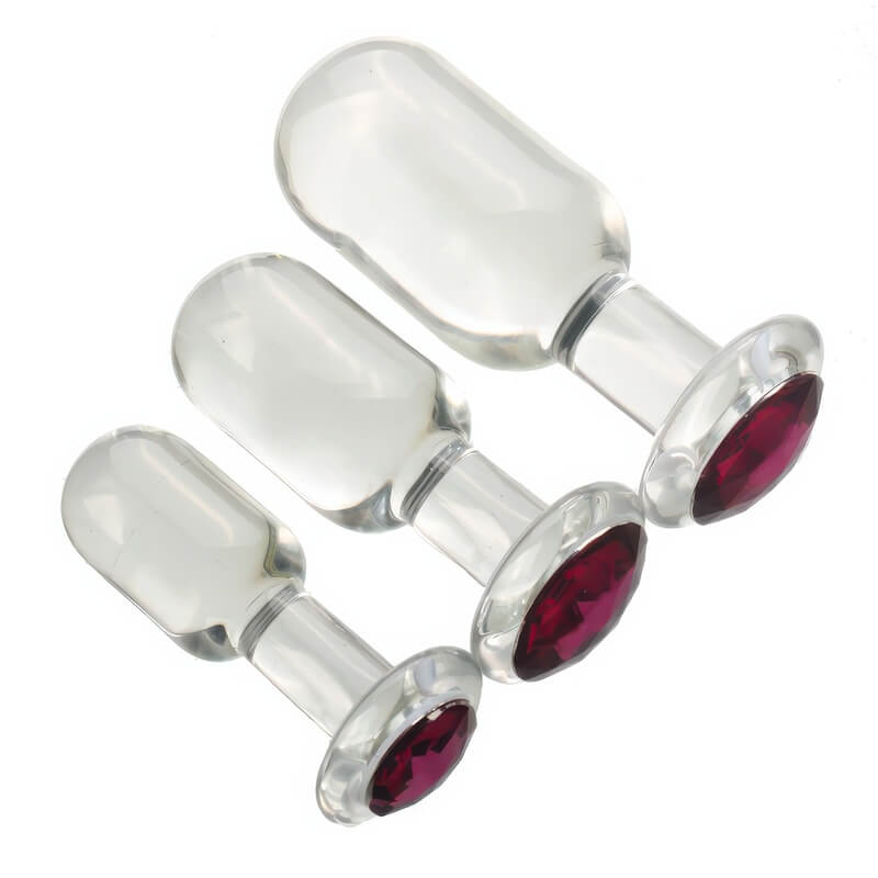Clear Glass Butt Plug — product view 3