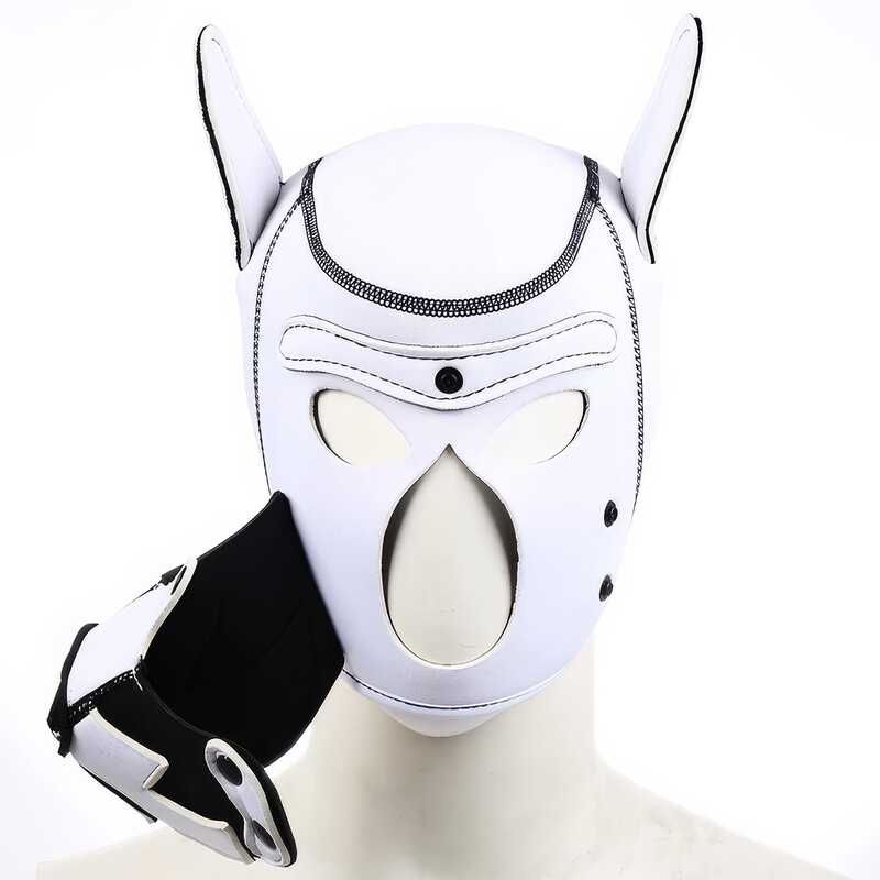 White Dog BDSM Mask — product view 3