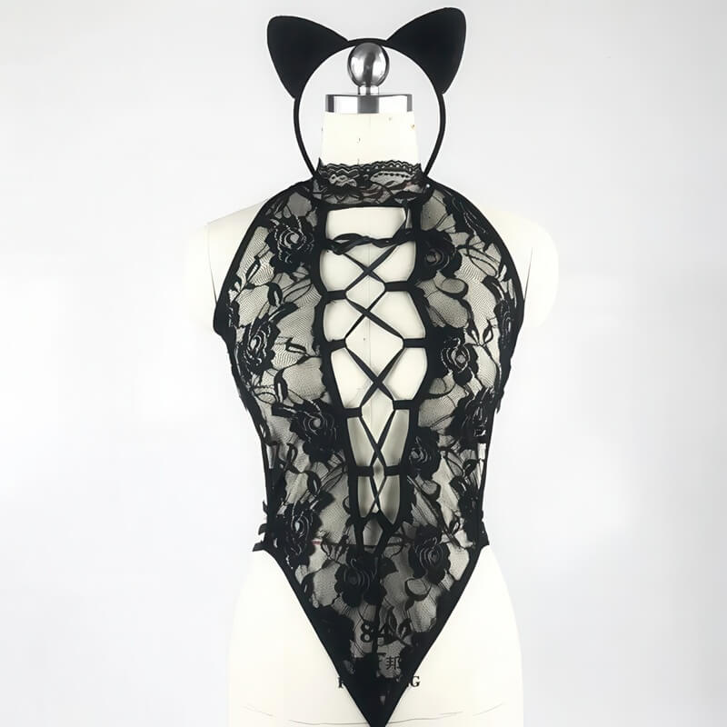 Disfraz de gata sexy de encaje para juego de rol — vista 6 del producto