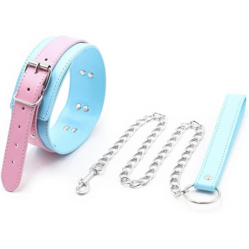 Pink & Blue BDSM Collar — product view 3
