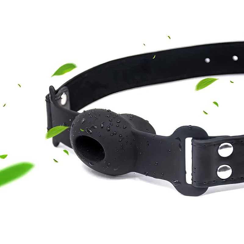 Drool Hole Black Ball Gag — product view 4