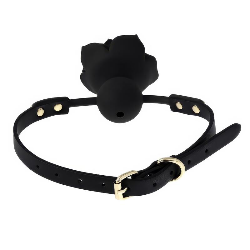 Rose-Shaped Pink Ball Gag — product view 3