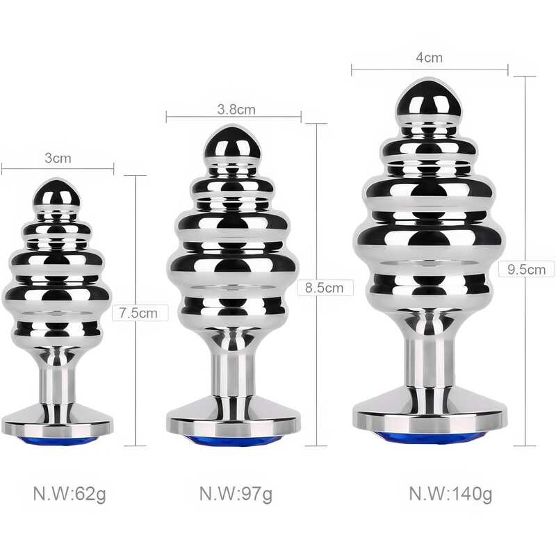 Plug anale a spirale in metallo — vista prodotto 3