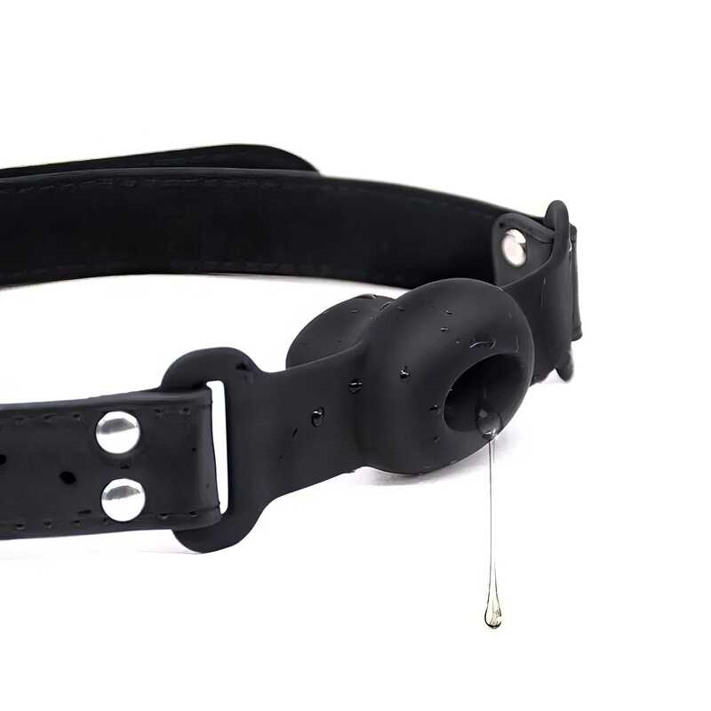 Drool Hole Black Ball Gag — product view 2