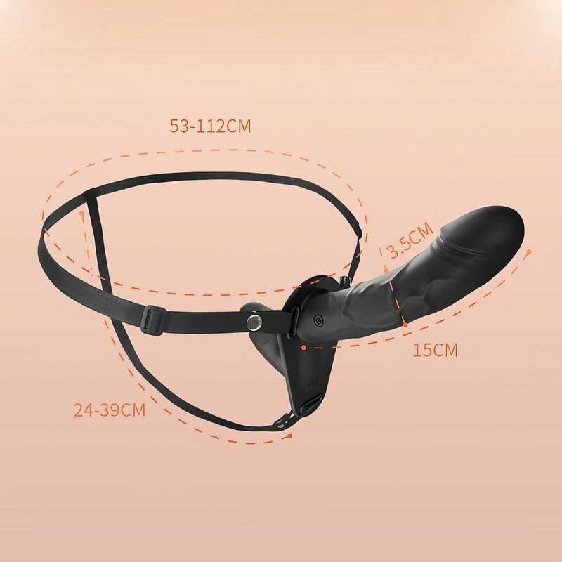 Double-Ended Vibrating Realistic Strap-On Dildo — product view 7